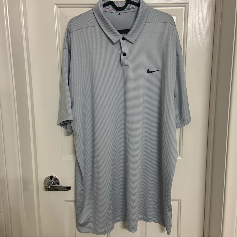 Nike Men's Polo Shirt Tiger Woods Golf Shirt Gray Stripes NWOT XXL
